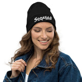 Sequish-i-a Embroidered Ribbed Beanie